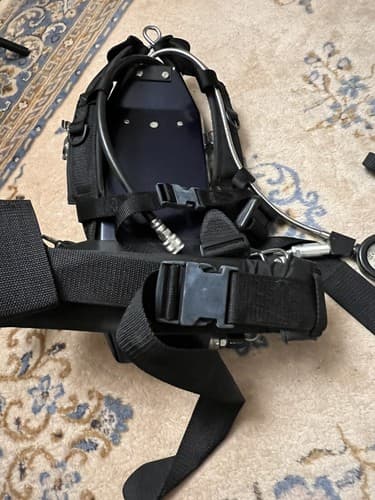 Vtg North Self-Contained Breathing Apparatus Scuba Gear Metal Backplate Harness - Thumbnail 8