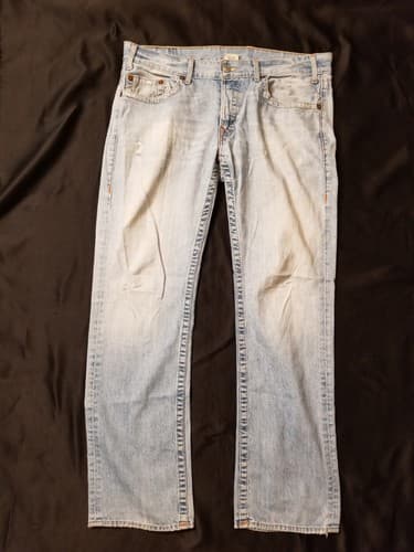 True Religion Jeans 38x34 Mens Blue Pants Section: SLIM Relaxed Faded Denim USA - Image 1