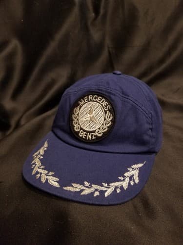 Vintage Mercedes Benz 60s-70s Patch Logo Racing Podium Wreath Cap Hat Blue Rare - Thumbnail 6