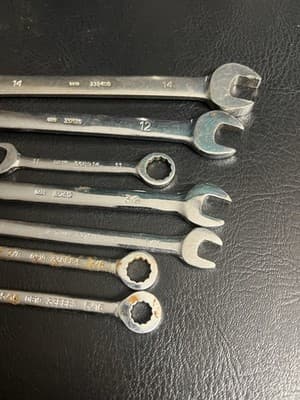 7 Pc Lot Kobalt Metric SAE MM Combination Wrench Mixed Set 14 12 11 3/8 5/16 - Thumbnail 11