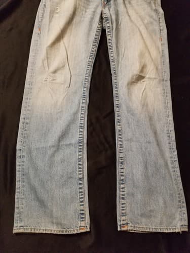 True Religion Jeans 38x34 Mens Blue Pants Section: SLIM Relaxed Faded Denim USA - Thumbnail 3