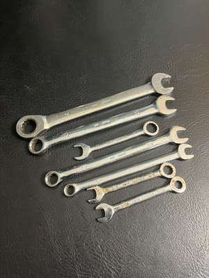 7 Pc Lot Kobalt Metric SAE MM Combination Wrench Mixed Set 14 12 11 3/8 5/16 - Thumbnail 6