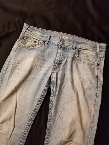 True Religion Jeans 38x34 Mens Blue Pants Section: SLIM Relaxed Faded Denim USA - Thumbnail 2
