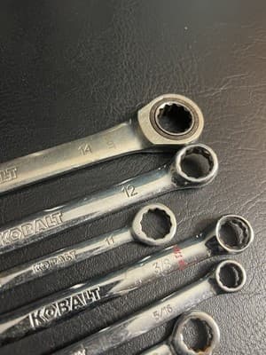 7 Pc Lot Kobalt Metric SAE MM Combination Wrench Mixed Set 14 12 11 3/8 5/16 - Thumbnail 4