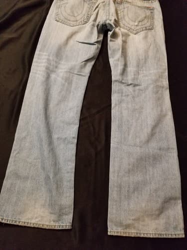 True Religion Jeans 38x34 Mens Blue Pants Section: SLIM Relaxed Faded Denim USA - Thumbnail 10