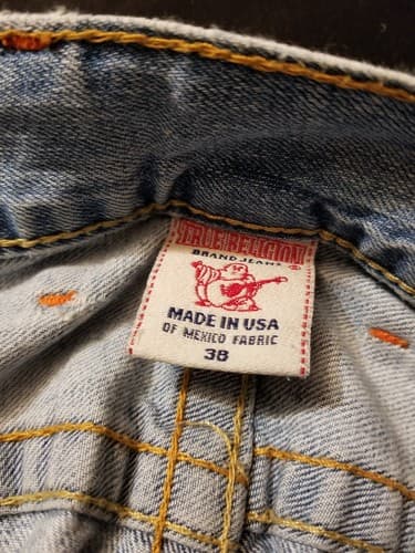 True Religion Jeans 38x34 Mens Blue Pants Section: SLIM Relaxed Faded Denim USA - Thumbnail 12
