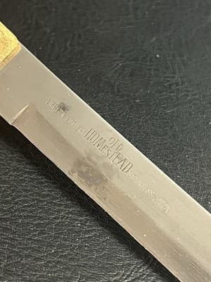 Old Homestead 7.5" Slicer Knife Stainless Straight Edge Wood Handle Vtg Japan - Thumbnail 5