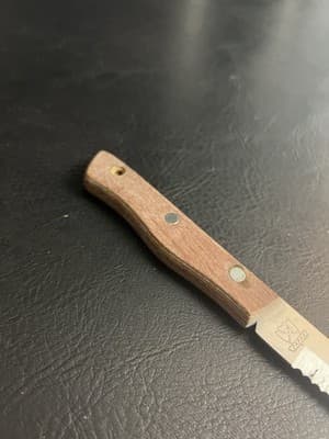 Vintage Maxam Serrated Steak Knife Wooden Handles Stainless Steel 5” Blade - Thumbnail 9