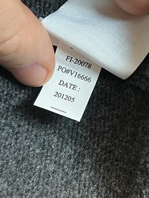 VTG CC Filson Lambswool Sweater Mens L 1/4 Button Up Ash Grey Shawl Leather Logo - Thumbnail 7