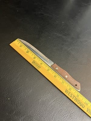 Vintage Maxam Serrated Steak Knife Wooden Handles Stainless Steel 5” Blade - Thumbnail 12