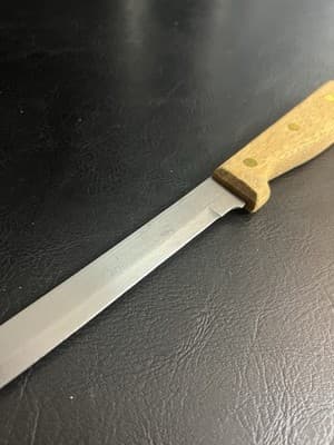Old Homestead 7.5" Slicer Knife Stainless Straight Edge Wood Handle Vtg Japan - Thumbnail 8