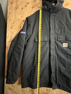 Carhartt C003 BLK Loose Fit Duck Quilt Jacket Coat Parka Mens 2XL Tall Hood Vtg - Thumbnail 11