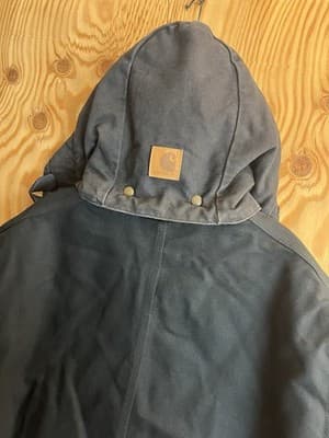 Carhartt C003 BLK Loose Fit Duck Quilt Jacket Coat Parka Mens 2XL Tall Hood Vtg - Thumbnail 19