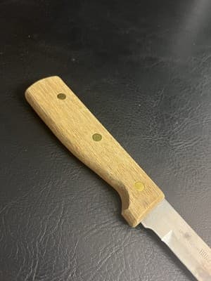 Old Homestead 7.5" Slicer Knife Stainless Straight Edge Wood Handle Vtg Japan - Thumbnail 4