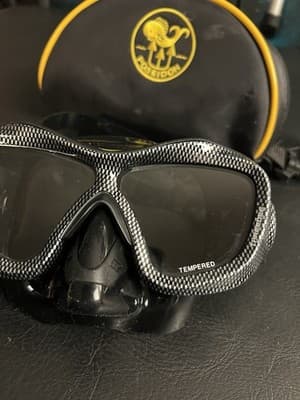 Poseidon 3D Kevlar Doubleglass Scuba Snorkeling Low Volume Dive Mask dupont READ - Thumbnail 3
