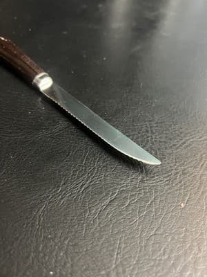 1 X Vintage Ginsu Stainless Steel Serrated Brown Handle 4 Inch Steak Knife - Thumbnail 7