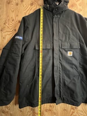 Carhartt C003 BLK Loose Fit Duck Quilt Jacket Coat Parka Mens 2XL Tall Hood Vtg - Thumbnail 12