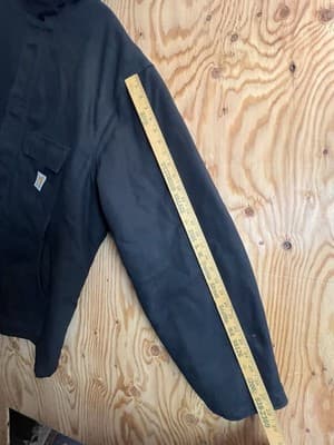 Carhartt C003 BLK Loose Fit Duck Quilt Jacket Coat Parka Mens 2XL Tall Hood Vtg - Thumbnail 14
