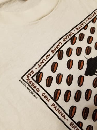 Vtg 90s Seattle Beantown Coffee Lovers Paradise Space Needle XL T-Shirt Barista - Thumbnail 4