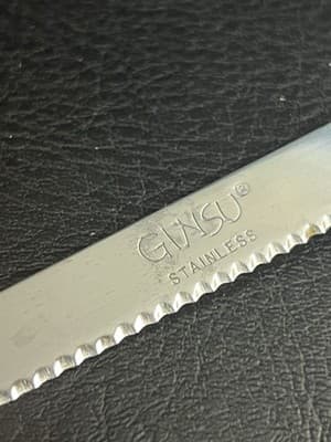 1 X Vintage Ginsu Stainless Steel Serrated Brown Handle 4 Inch Steak Knife - Thumbnail 5