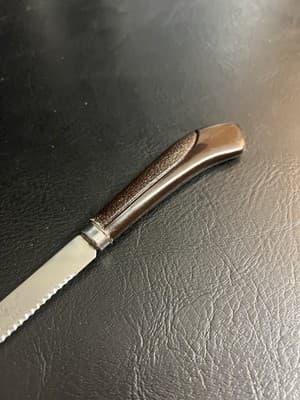 1 X Vintage Ginsu Stainless Steel Serrated Brown Handle 4 Inch Steak Knife - Thumbnail 4
