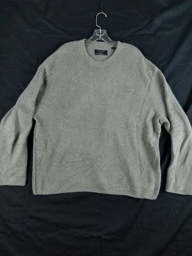 Allsaints Men's XXL Eamont Crew Cotton Blend Oversized Sweater Taupe Brown 2XL - Image 1