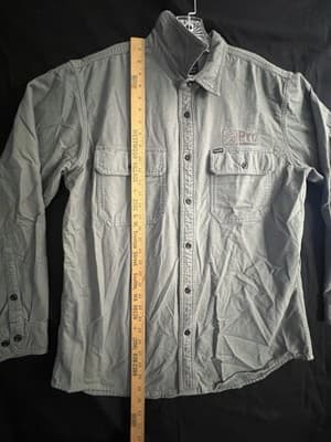 Cc Filson Field Flannel Shirt Mens L Cotton Button Up Balsam Green Home Depot - Thumbnail 3