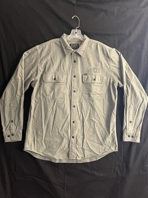 Cc Filson Field Flannel Shirt Mens L Cotton Button Up Balsam Green Home Depot - Image 1