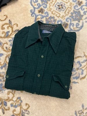 Vtg Pendleton Wool Plaid 1960s Long Sleeve Button Up Mens M Board Shirt Grid - Thumbnail 11