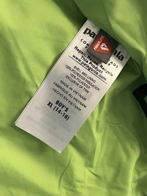 Patagonia Nano Puff Brick Quilt Jacket Kids 14 XL Silver White Primaloft Zip-Up - Thumbnail 9
