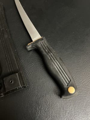 KERSHAW KAI 1257 Fish Fillet Knife 7" Blade Flexable Rubber Handle Sheathe - Thumbnail 2