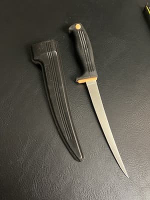 KERSHAW KAI 1257 Fish Fillet Knife 7" Blade Flexable Rubber Handle Sheathe - Thumbnail 5