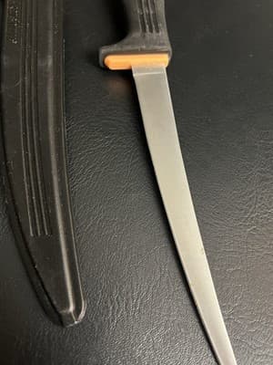 KERSHAW KAI 1257 Fish Fillet Knife 7" Blade Flexable Rubber Handle Sheathe - Thumbnail 7