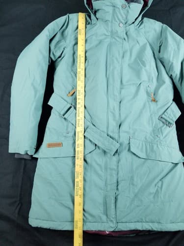 $350 Columbia Icelandite TurboDown Parka Jacket - Women's size M Green Thermal - Thumbnail 12