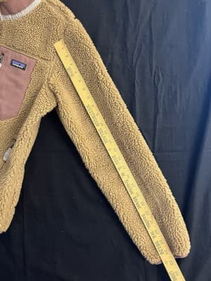 PATAGONIA Womens M Classic Retro-X Jacket Nest Brown W Dulse Mauve Hi Pile Zip - Thumbnail 5