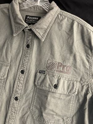 Cc Filson Field Flannel Shirt Mens L Cotton Button Up Balsam Green Home Depot - Thumbnail 2