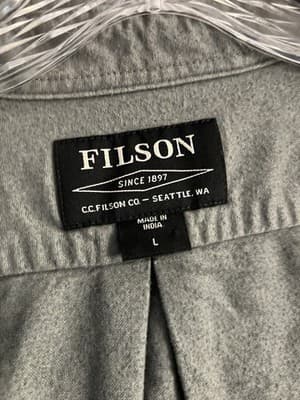 Cc Filson Field Flannel Shirt Mens L Cotton Button Up Balsam Green Home Depot - Thumbnail 9