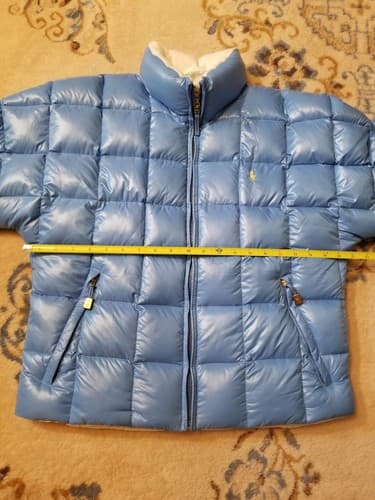 Vintage 90s Ralph Lauren Sport Quilted Puffer Down Jacket Size M Baby Blue Polo - Thumbnail 11