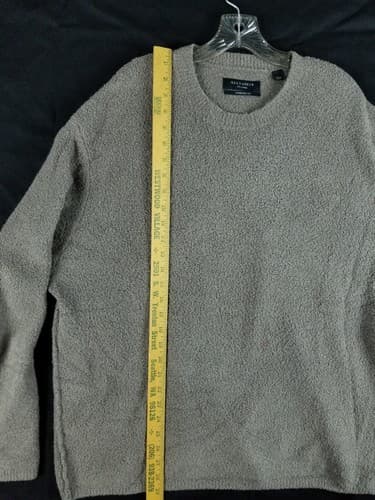 Allsaints Men's XXL Eamont Crew Cotton Blend Oversized Sweater Taupe Brown 2XL - Thumbnail 8