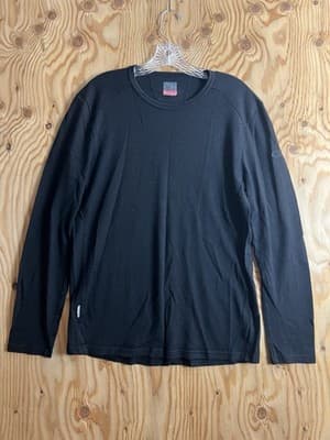 Icebreaker Bodyfit 260 Mens Merino Wool Base Layer Long Sleeve Shirt Black M - Image 1