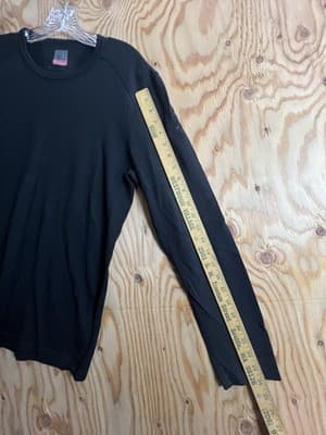 Icebreaker Bodyfit 260 Mens Merino Wool Base Layer Long Sleeve Shirt Black M - Thumbnail 9