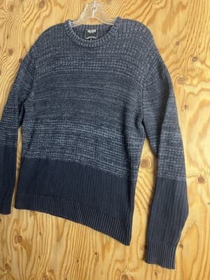 Todd Snyder Crewneck Knit Sweater Mens M Cotton Crew Neck Blue Color Block - Thumbnail 2