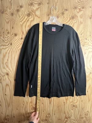 Icebreaker Bodyfit 260 Mens Merino Wool Base Layer Long Sleeve Shirt Black M - Thumbnail 7