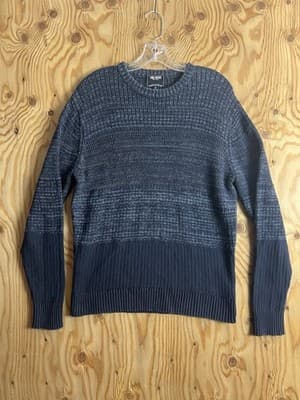 Todd Snyder Crewneck Knit Sweater Mens M Cotton Crew Neck Blue Color Block - Image 1