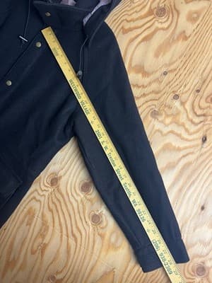 Vintage Woolrich Womens M Wool Duffle Coat Jacket Black Hooded Woman Lined - Thumbnail 7