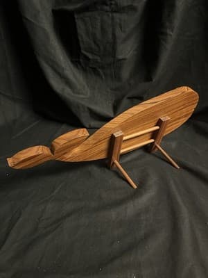 Handmade Wood Puzzle Jonah Whale Fish Puzzle + Stand Figure Local Artist Jigsaw - Thumbnail 5