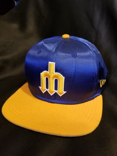 Rare Seattle Mariners Satin Trident MLB Cooperstown Collection Snapback Hat Cap - Image 1