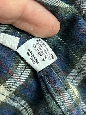 TAYLOR STITCH Mens 40 Button Front Flannel Shirt M Blue Green Plaid Cotton - Thumbnail 5