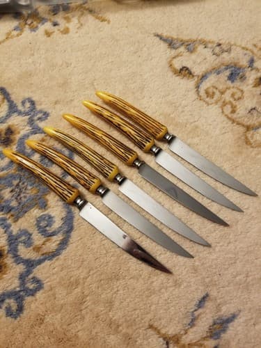 6 E. Parker & Sons Steak Knives #3709, Stainles Sheffield England Knife Set - Image 1