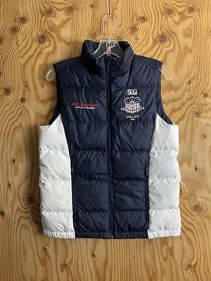 Polo Sport Ralph Lauren Vest Womens L Blue White Down Puffer PRLFC 1967 USA #2 - Image 1